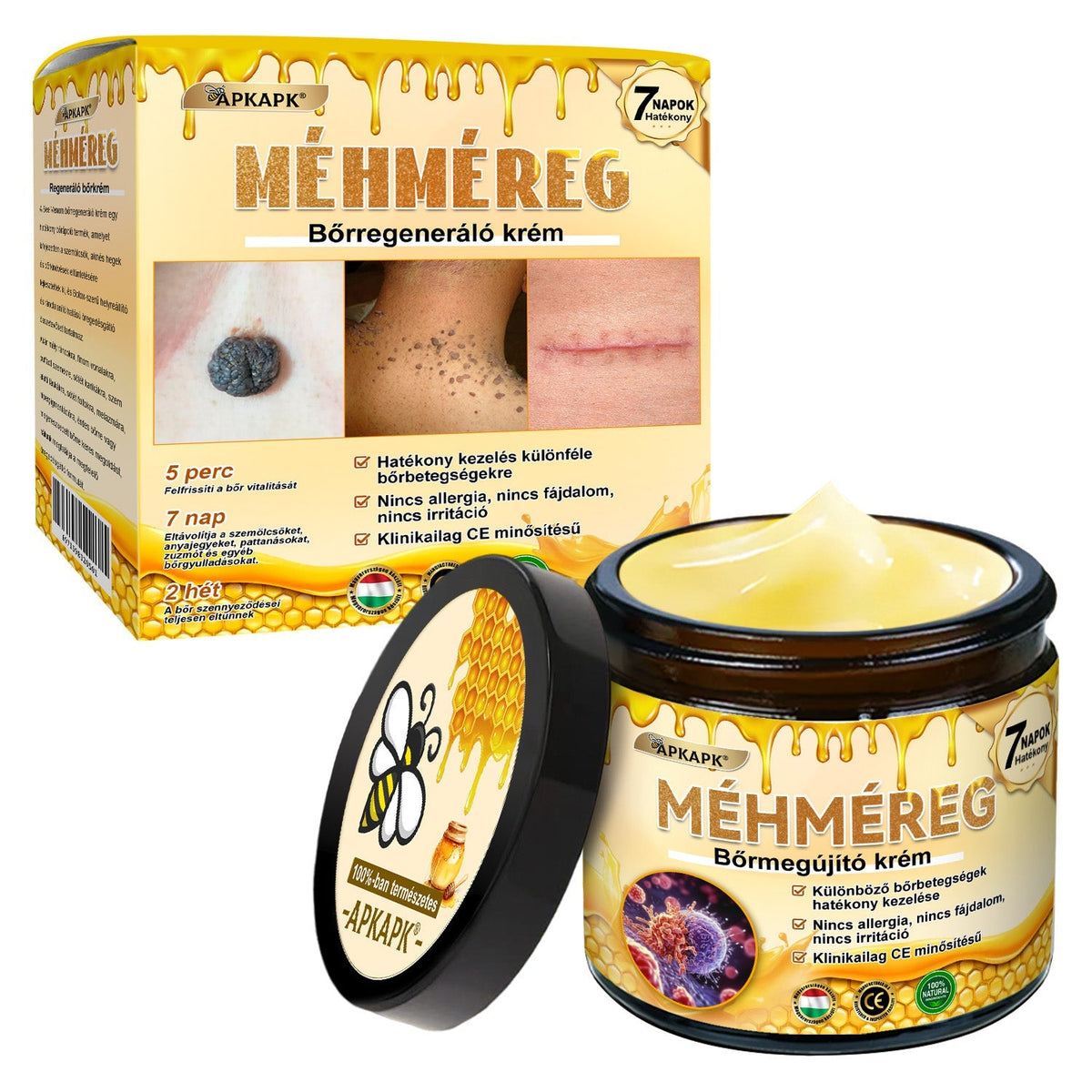 👩‍⚕️👩‍⚕️ 𝐀𝐏𝐊𝐀𝐏𝐊® Természetes Méhméreges Arckrém – gondosan összeállított formula a bőr táplálására, hidratálására és regeneráló ápolására