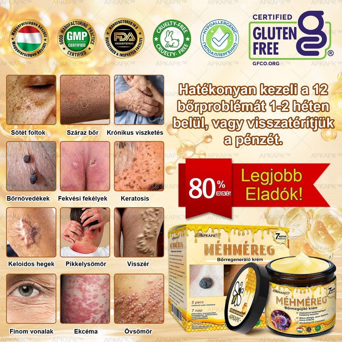 👩‍⚕️👩‍⚕️ 𝐀𝐏𝐊𝐀𝐏𝐊® Természetes Méhméreges Arckrém – gondosan összeállított formula a bőr táplálására, hidratálására és regeneráló ápolására