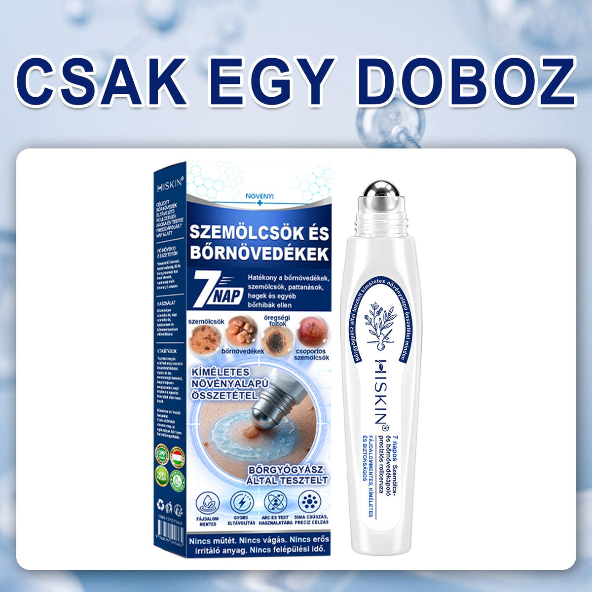 Hivatalos Márkabolt | 🚢 Hiskin® 7 napos Szemölcseltávolító Roll-on Ápoló Folyadék (Fájdalommentes rollerball technológia, hegek nélkül) 🐬